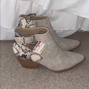 Snake skin ankle booties